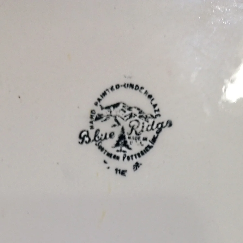 Pair Of Blue Ridge Southern Pottery Sun Bouquet Luncheon Plates
